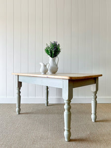 Vintage English Country Pine Waxed 4.5ft Dining Farmhouse Table