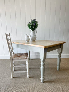 Vintage English Country Pine Waxed 4.5ft Dining Farmhouse Table