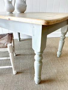 Vintage English Country Pine Waxed 4.5ft Dining Farmhouse Table