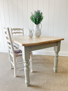 Vintage English Country Pine Waxed 4.5ft Dining Farmhouse Table