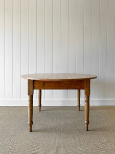 Antique English Country 49" Round Dining Table c1860