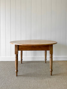 Antique English Country 49" Round Dining Table c1860