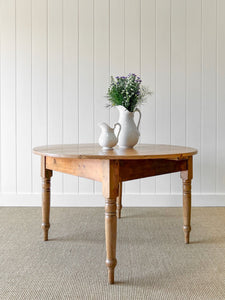 Antique English Country 49" Round Dining Table c1860