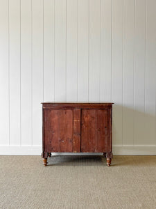 A Charming Low English Pine Chest of Drawers Dresser with Wooden Knobs c1890