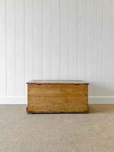 An English Pine Blanket Box or Coffee Table With Iron Handles c1850