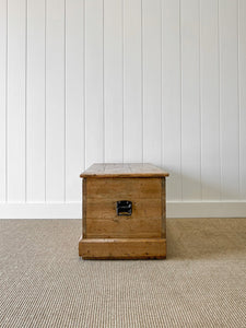 An English Pine Blanket Box or Coffee Table With Iron Handles c1850