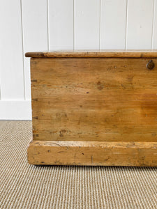 An English Pine Blanket Box or Coffee Table With Iron Handles c1850