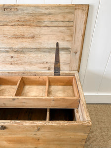 An English Pine Blanket Box or Coffee Table With Iron Handles c1850