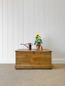 An English Pine Blanket Box or Coffee Table With Iron Handles c1850