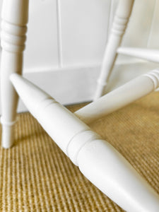 A Pair of Vintage White Armchairs in Beech
