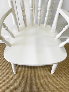 A Pair of Vintage White Armchairs in Beech