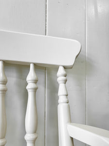 A Pair of Vintage White Armchairs in Beech