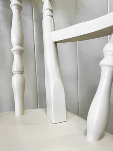 A Pair of Vintage White Armchairs in Beech