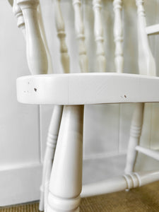 A Pair of Vintage White Armchairs in Beech
