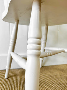 A Pair of Vintage White Armchairs in Beech