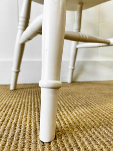 A Pair of Vintage White Armchairs in Beech
