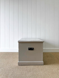 A Taupe English Pine Blanket Box or Small Low Coffee Table With Iron Handles c1850