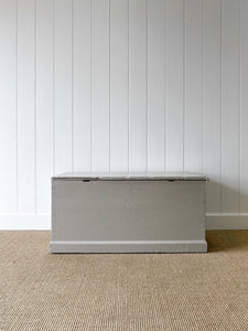 A Taupe English Pine Blanket Box or Small Low Coffee Table With Iron Handles c1850