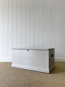 A Taupe English Pine Blanket Box or Small Low Coffee Table With Iron Handles c1850