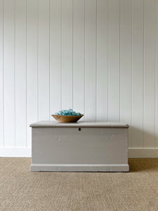 A Taupe English Pine Blanket Box or Small Low Coffee Table With Iron Handles c1850