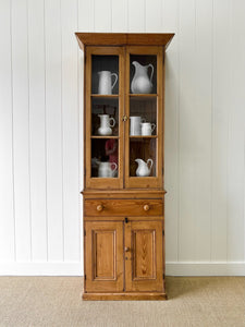 An 8ft tall, 19th Century English Pine Bookcase or Cupboard