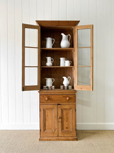 An 8ft tall, 19th Century English Pine Bookcase or Cupboard
