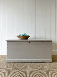 A Taupe English Pine Blanket Box or Small Low Coffee Table With Iron Handles c1850