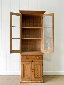 An 8ft tall, 19th Century English Pine Bookcase or Cupboard