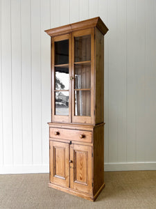 An 8ft tall, 19th Century English Pine Bookcase or Cupboard