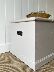 A Taupe English Pine Blanket Box or Small Low Coffee Table With Iron Handles c1850