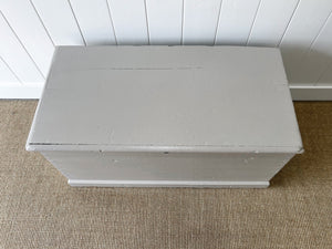 A Taupe English Pine Blanket Box or Small Low Coffee Table With Iron Handles c1850