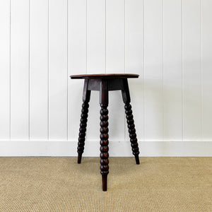 An Antique English Cricket Table 21.5" Round c1890