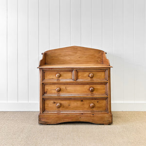 An English Pine Chest of Drawers with Gallery c1880