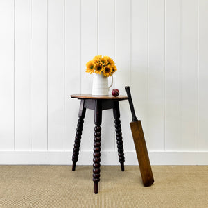 An Antique English Cricket Table 21.5" Round c1890