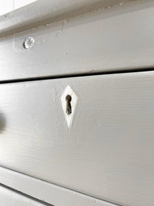 A Large Taupe English Pine Chest of Drawers Dresser on Bracket Feet c1890