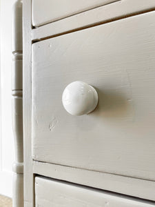 A Large Taupe English Pine Chest of Drawers Dresser on Bracket Feet c1890