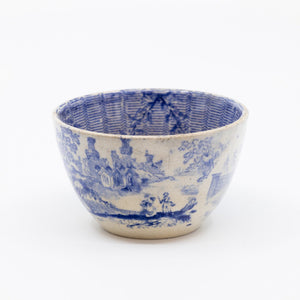 A Late 18th Early 19th Century English Blue & White Transfer Tea Bowl