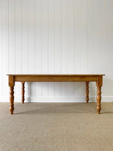 A Vintage English Country 6ft Dining Harvest Farmhouse Table