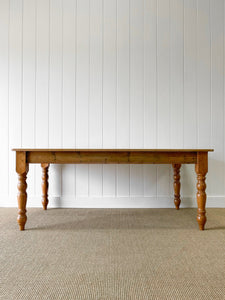 A Vintage English Country 6ft Dining Harvest Farmhouse Table