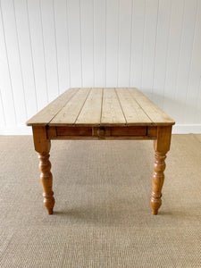 A Vintage English Country 6ft Dining Harvest Farmhouse Table