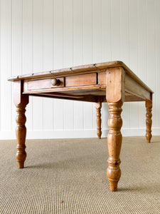 A Vintage English Country 6ft Dining Harvest Farmhouse Table