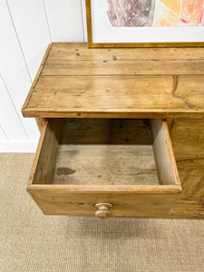 A Large English Country 7 Drawer Pine Buffet or Sideboard c1860