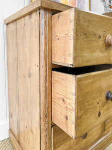 A Large English Country 7 Drawer Pine Buffet or Sideboard c1860