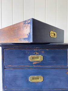 An  Antique English Campaign Chest of Drawers or Dresser