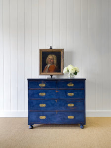 An  Antique English Campaign Chest of Drawers or Dresser