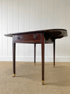 Antique English Drop Leaf Table with Drawer