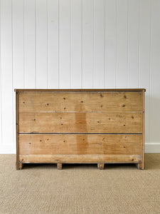 A Large English Country 7 Drawer Pine Buffet or Sideboard c1860