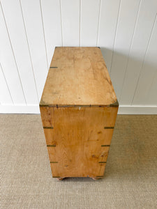 An Antique English Campaign Chest of Drawers or Dresser