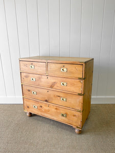 An Antique English Campaign Chest of Drawers or Dresser