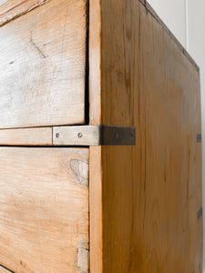 An Antique English Campaign Chest of Drawers or Dresser